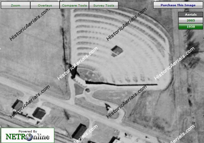 Sunset Drive-In Theatre - Historic Aerial (newer photo)